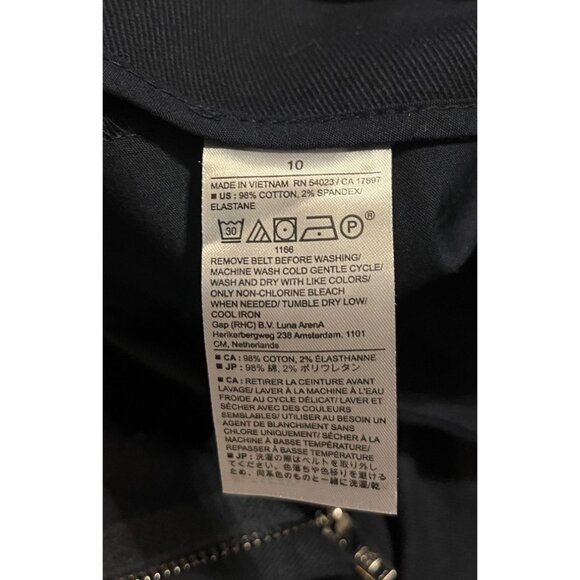 New Banana Republic Factory Women Twill Belted Taper Pant Size 10 Navy High-Rise - Picture 4 of 13